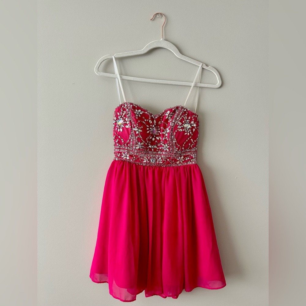 Pink Strapless Homecoming Party Dress